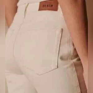 Sezane White Ecru Straight Leg Jeans 100% cotton 31